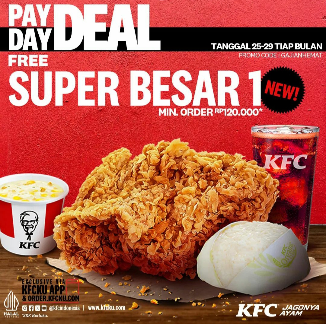 Promo KFC Payday Deal FREE Super Besar 1