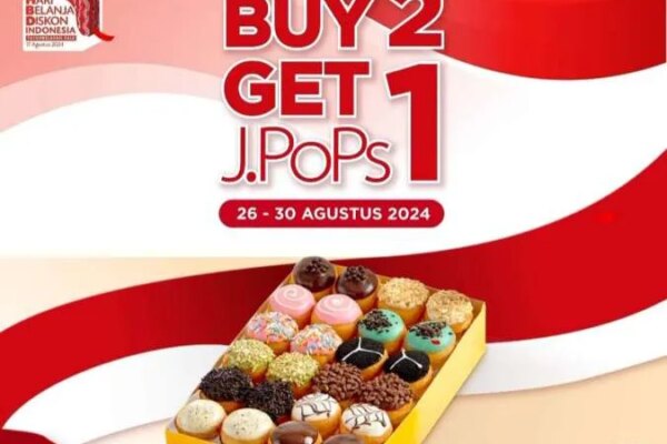 3 Promo Jco Edisi 26-30 Agustus 2024, Buy 2 Get 1 JPops Donut Mini Aneka Rasa