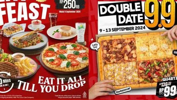 Promo 9.9 Pizza Hut 9-13 September 2024, Diskon Quartza Pizza Rp 99.000