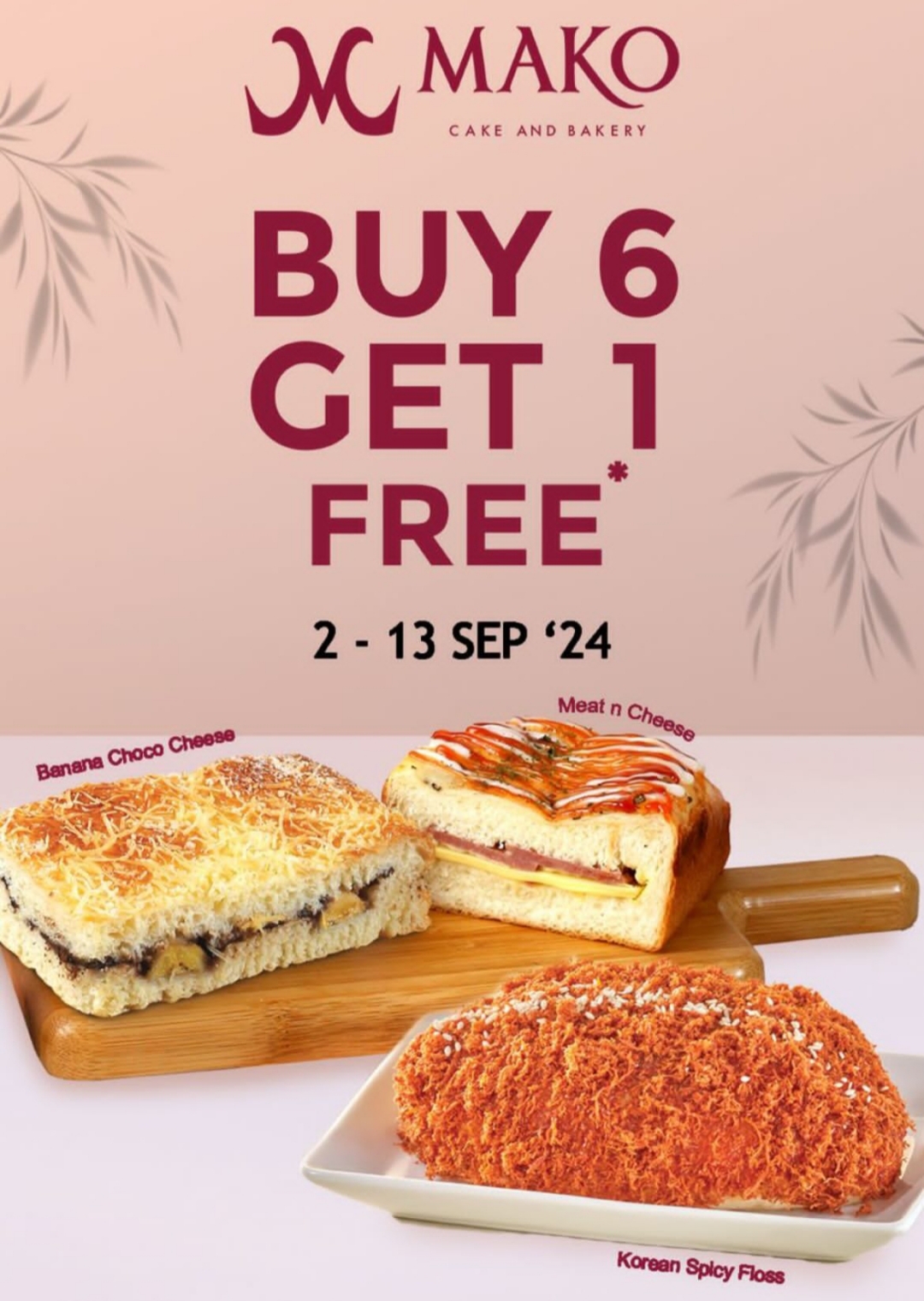 Promo Mako Bakery Buy 6 Get 1 Free