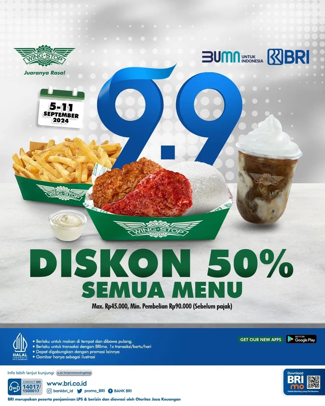 Promo 9.9 Makanan di Wingstop 5-11 September 2024