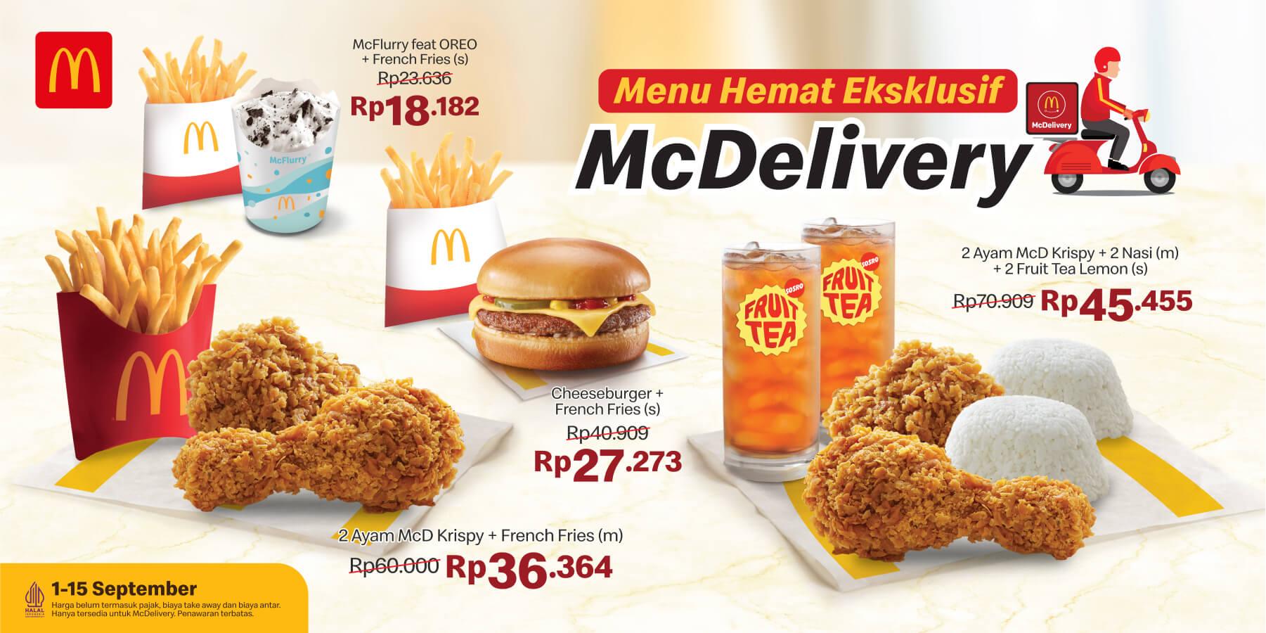 McD menu hemat eksklusif mcdelivery