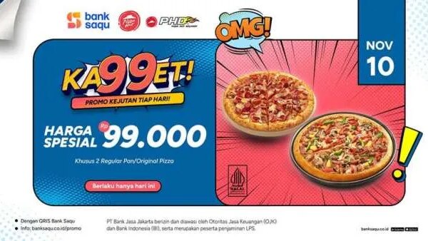 Promo Pizza Hut 10 November 2024, Pesan 2 Pan Pizza Harga Spesial Rp 99.000