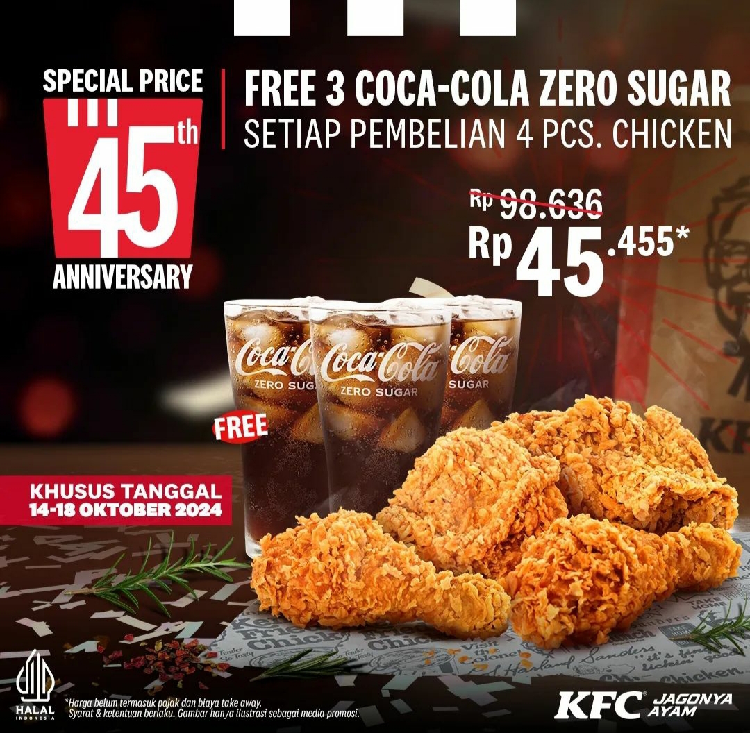 Promo KFC Spesial Anniversary ke 45