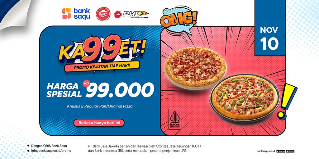 Promo Pizza HUt x Bank Saqu Rp 99.000 Ka99et