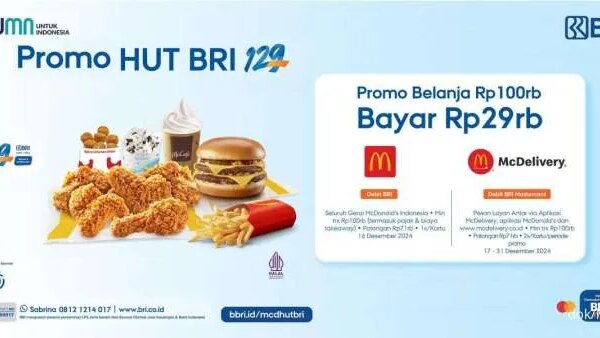 2 Promo McD Edisi 16-31 Desember 2024, Diskon Rp 71.000 di HUT BRI ke-129