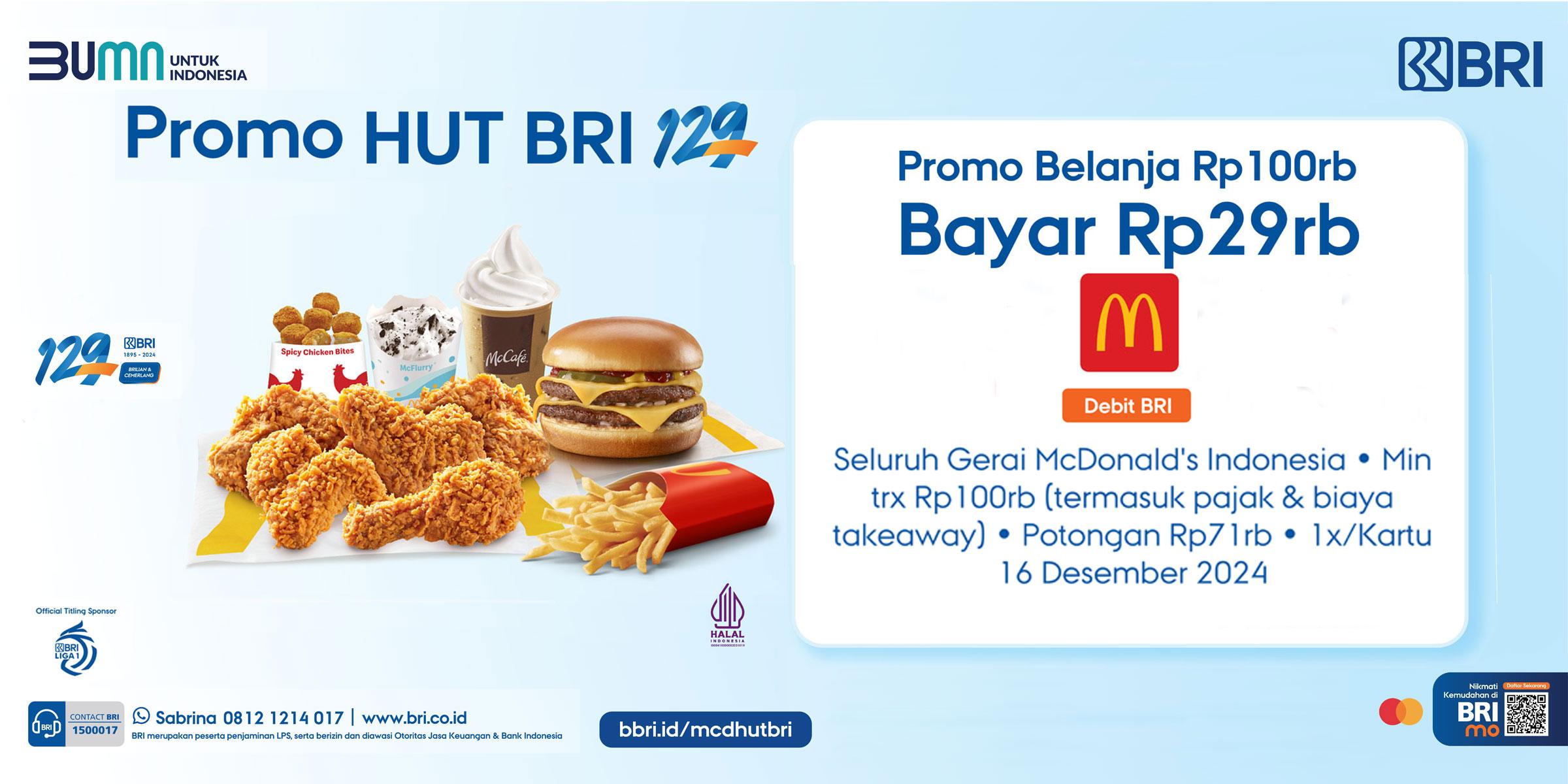 Promo HUT BRI ke-129 di McD